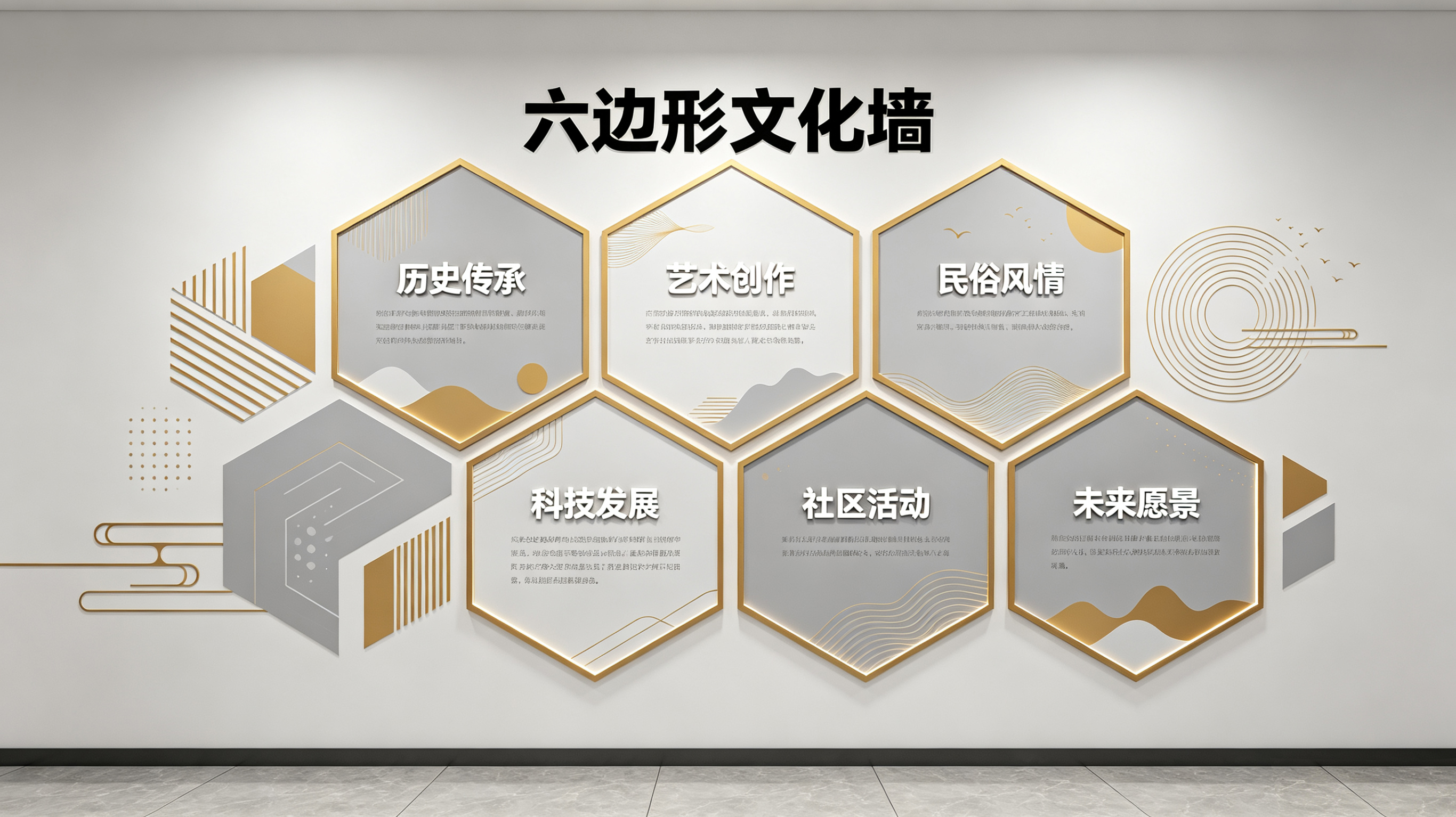 红河企业文化墙 | 六边形信息美学